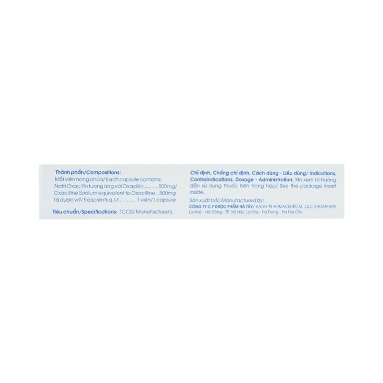 Thuốc Euvioxcin 500mg Hà Tây điều trị nhiễm khuẩn đường hô hấp (2 vỉ x 10 viên)
