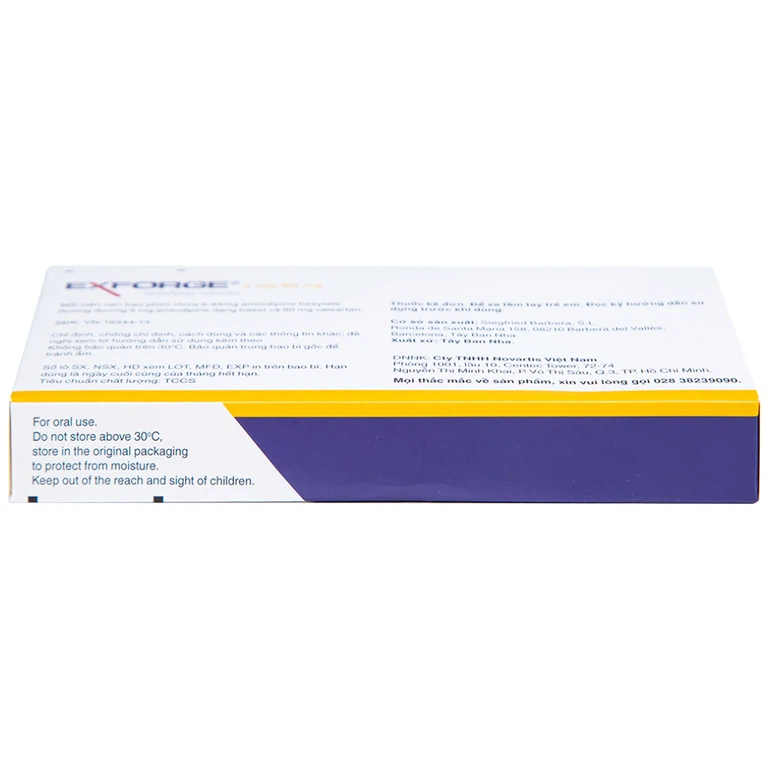 Thuốc Exforge 5mg/80mg Novartis điều trị tăng huyết áp vô căn (2 vỉ x 14 viên)