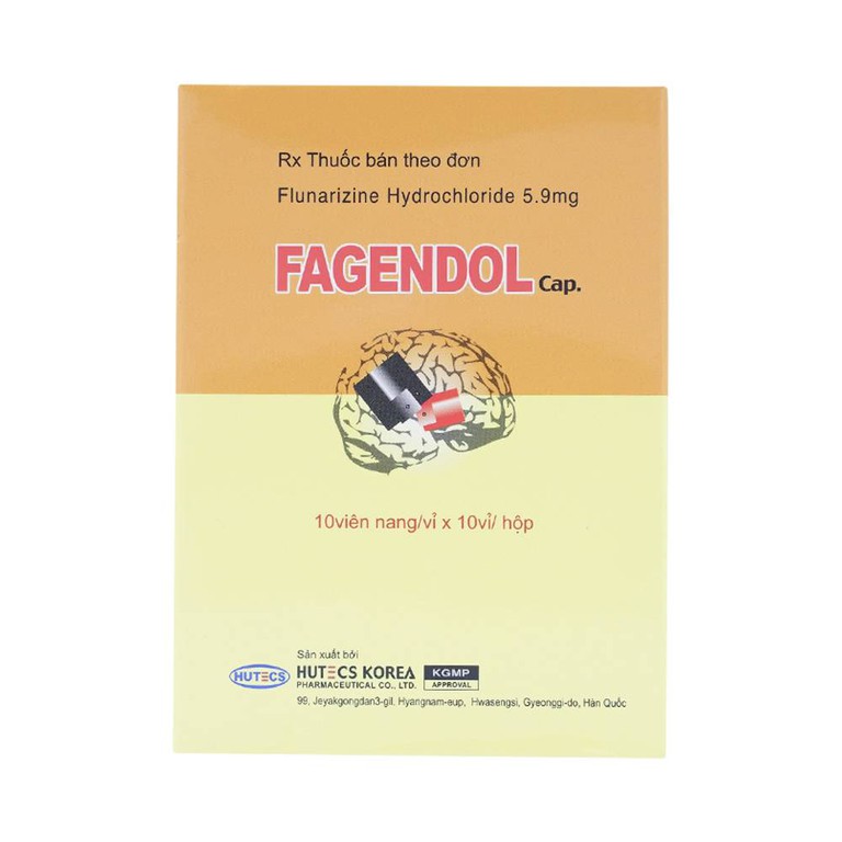Thuốc Fagendol 5mg Hutecs điều trị dự phòng chứng đau nửa đầu (10 vỉ x 10 viên)