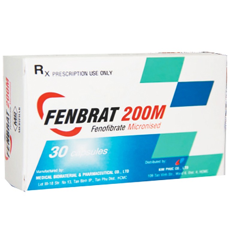 Thuốc Fenbrat 200M Mebiphar điều trị tăng Cholesterol máu (3 vỉ x 10 viên)