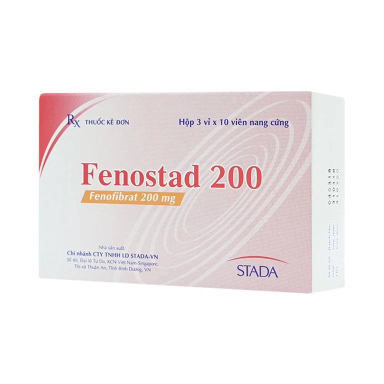 Thuốc Fenostad 200 Stada điều trị tăng triglycerid huyết nặng (3 vỉ x 10 viên)