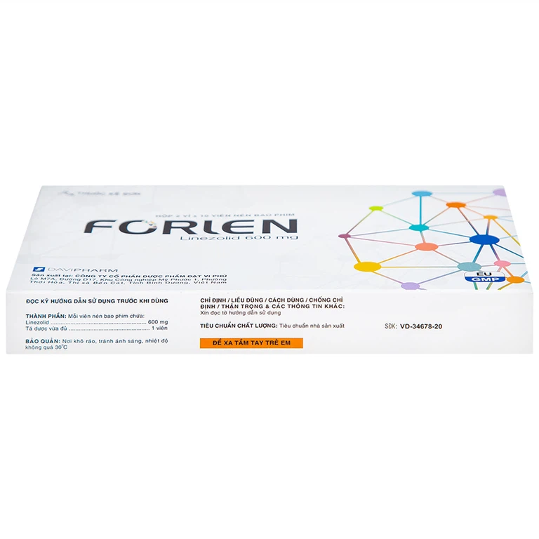 Thuốc Forlen Davipharm điều trị nhiễm trùng (2 vỉ x 10 viên)