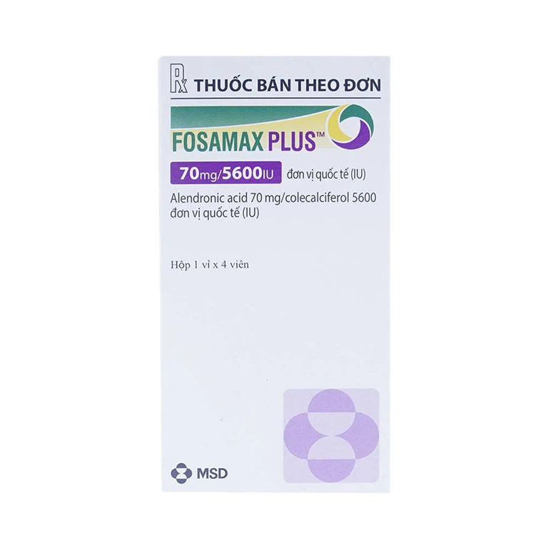 Thuốc Fosamax Plus 70mg/5600IU MSD điều trị loãng xương (1 vỉ x 4 viên)