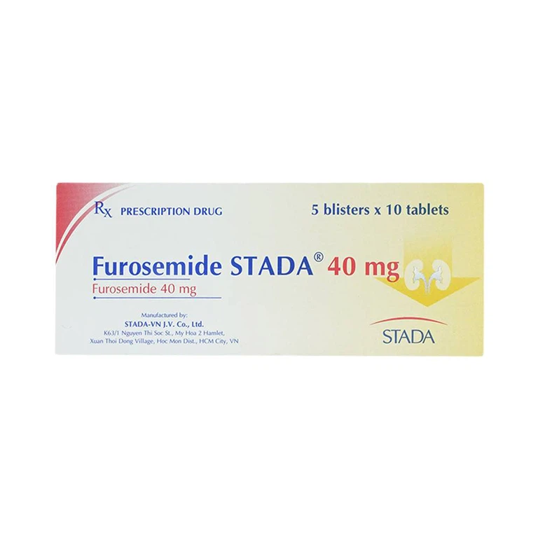 Thuốc Furosemide Stada 40mg điều trị phù, tăng huyết áp (5 vỉ x 10 viên)