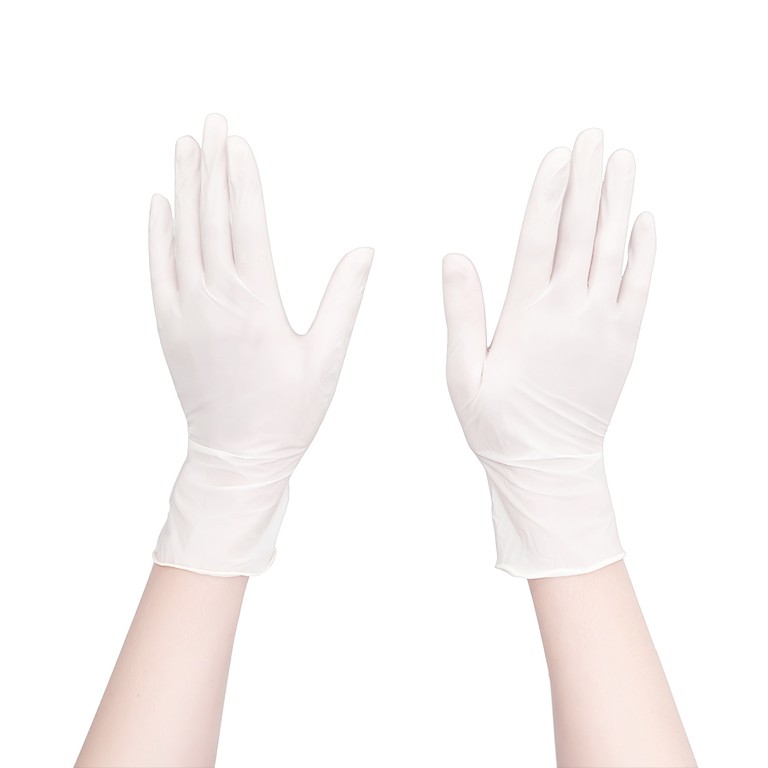 Găng tay cao su y tế trơn có bột VGlove Size S (10 hộp x 100 chiếc)