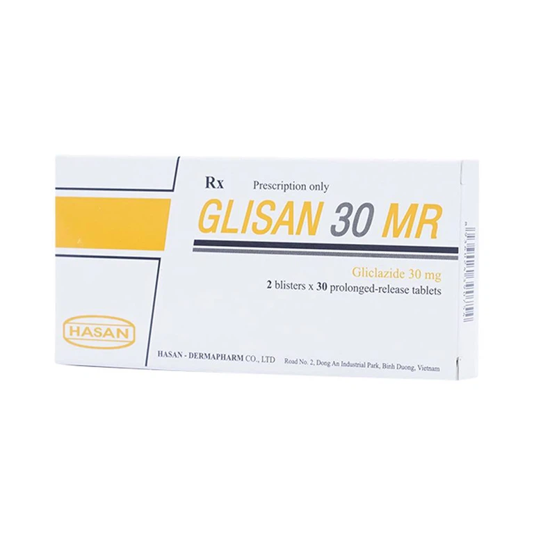 Thuốc Glisan 30 MR Hasan điều trị đái tháo đường típ 2 (2 vỉ x 30 viên)