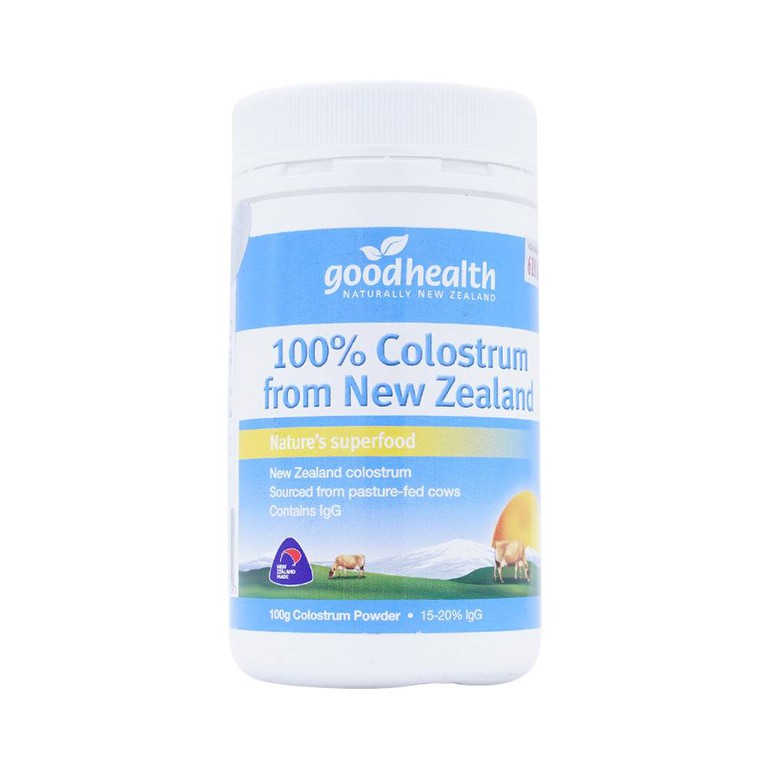 Bột sữa non 100% Colostrum from New Zealand Good Health cung cấp kháng thể, hỗ trợ hệ miễn dịch (100g)