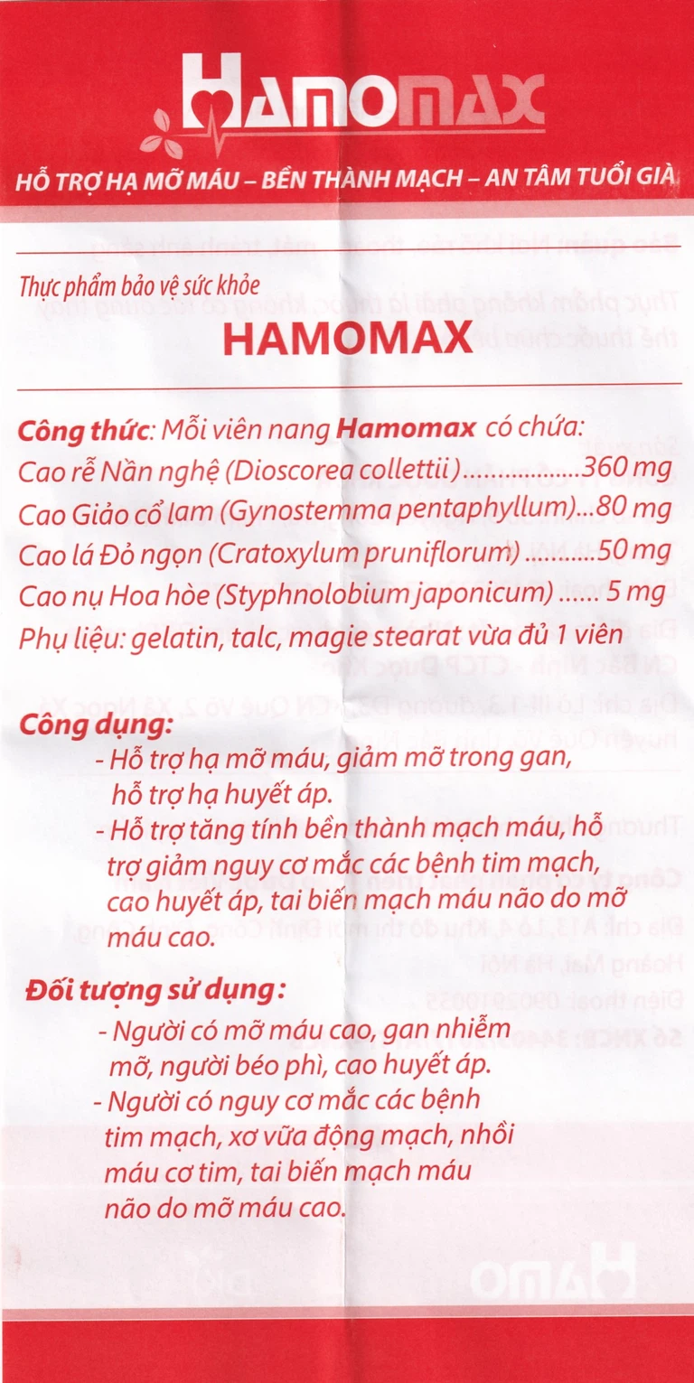 Viên uống Hamomax DK Pharma hỗ trợ hạ mỡ máu, bền thành mạch (30 viên)