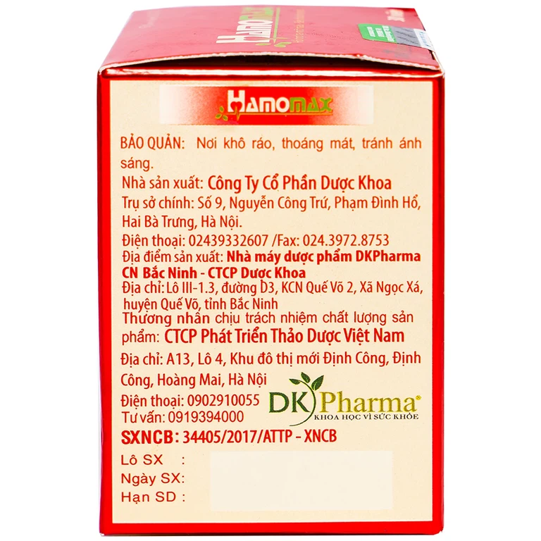 Viên uống Hamomax DK Pharma hỗ trợ hạ mỡ máu, bền thành mạch (30 viên)