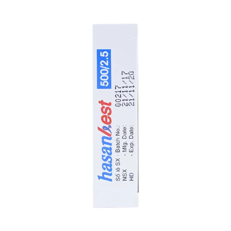 Thuốc Hasanbest 500/2,5 Hasan điều trị đái tháo đường típ 2 (2 vỉ x 15 viên)