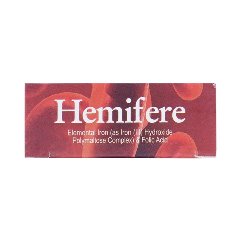 Viên nhai Hemifere 100mg phòng và điều trị bệnh thiếu máu do thiếu sắt và acid folic (3 vỉ x 10 viên)