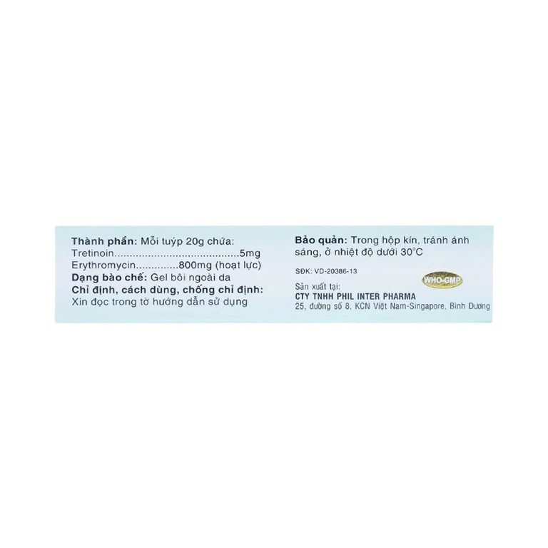 Gel bôi da Hiteen Phil điều trị mụn trứng cá dạng vi u nang hoặc kèm viêm, mụn trứng cá mủ sần (20g)