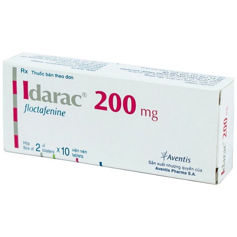 Thuốc Idarac 200mg Roussel điều trị các chứng đau mức độ nhẹ đến trung bình (2 vỉ x 10 viên)