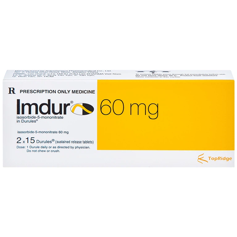 Thuốc Imdur 60mg AstraZeneca điều trị dự phòng đau thắt ngực (2 vỉ x 15 viên)