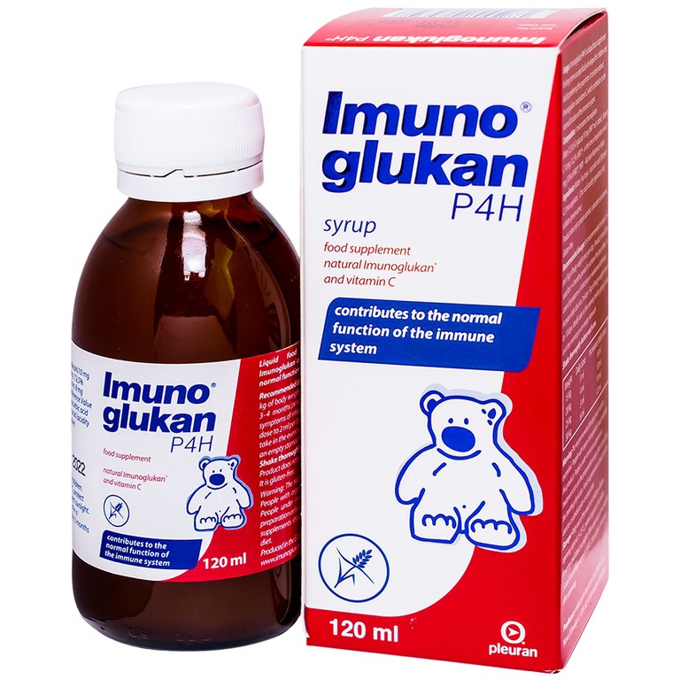 Siro Imunoglukan Pleuran hỗ trợ tăng sức đề kháng, giảm viêm mũi, viêm họng, viêm phế quản (120ml)