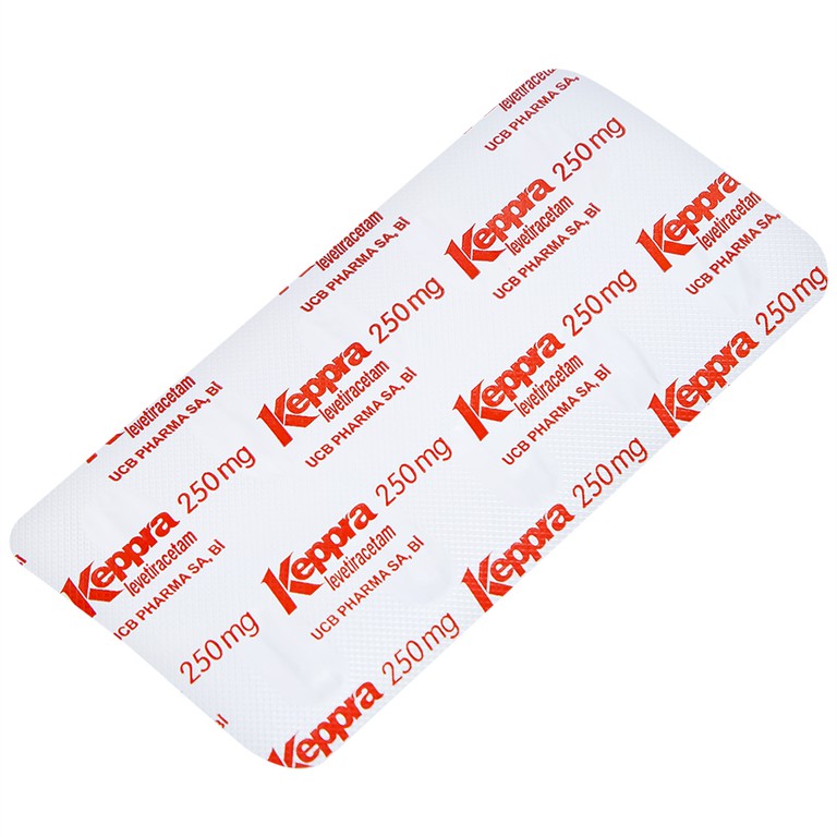 Viên nén Keppra 250mg GSK điều trị các cơn động kinh cục bộ (3 vỉ x 10 viên)