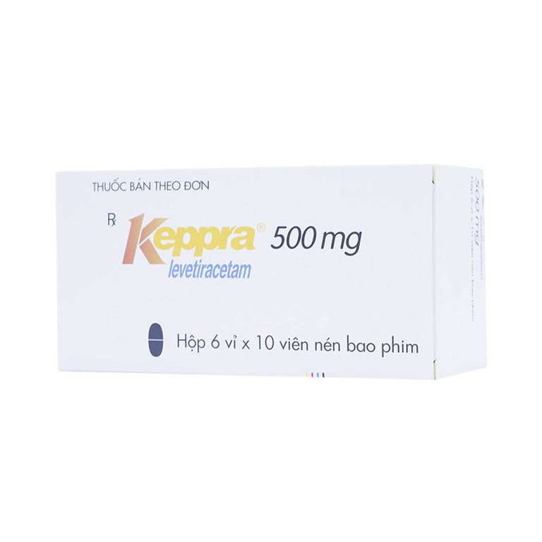 Viên nén Keppra 500mg GSK điều trị các cơn động kinh cục bộ (6 vỉ x 10 viên)