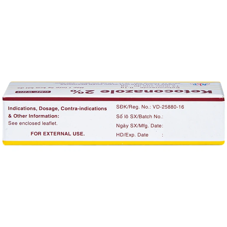 Kem bôi da Ketoconazole 2% Mekophar điều trị nấm ở da và niêm mạc (5g) 