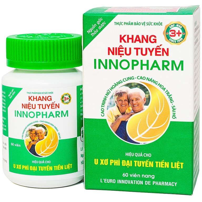 Viên uống Khang Niệu Tuyến Innopharm hỗ trợ điều trị u xơ phì đại tuyến tiền liệt (60 viên)