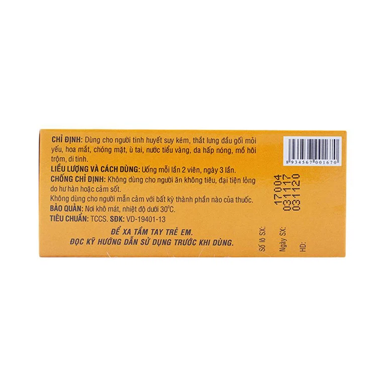 Thuốc Kidneyton OPC dùng cho người tinh huyết suy kém, thắt lưng đầu gối mỏi yếu (5 vỉ x 10 viên)