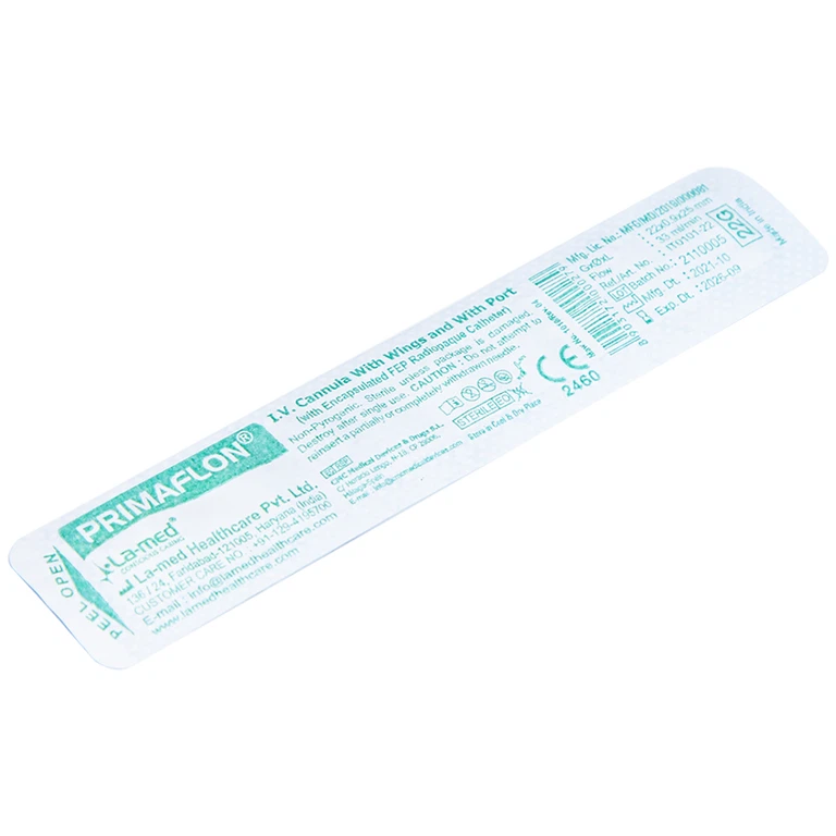 Kim tiêm tĩnh mạch 22g/25mm Primaflon Lamed hạn chế lệch vỡ vein khi dẫn truyền dịch (100 cây)