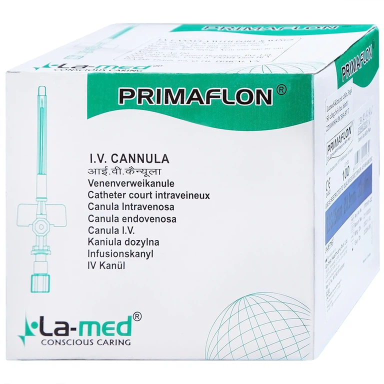 Kim tiêm tĩnh mạch 22g/25mm Primaflon Lamed hạn chế lệch vỡ vein khi dẫn truyền dịch (100 cây)