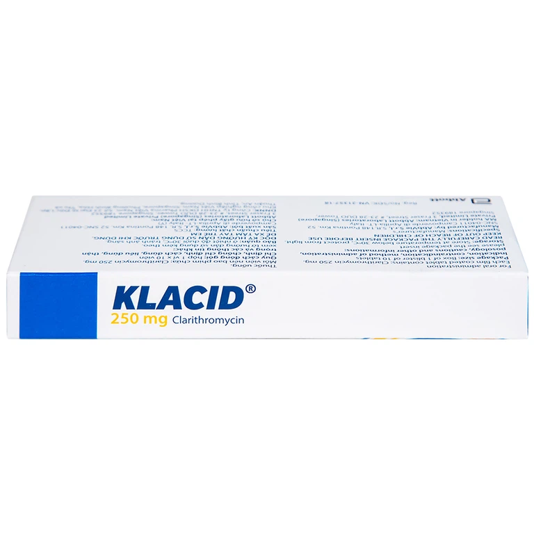Viên nén Klacid 250mg Abbott điều trị viêm amidan, viêm tai giữa, viêm xoang cấp (1 vỉ x 10 viên)