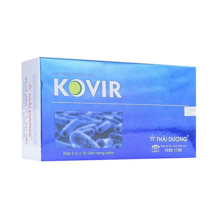 Viên uống Kovir Thái Dương bổ sung kháng thể, tăng cường sức đề kháng (3 vỉ x 15 viên)