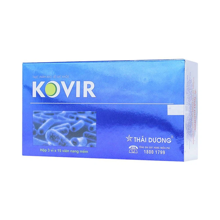 Viên uống Kovir Thái Dương bổ sung kháng thể, tăng cường sức đề kháng (3 vỉ x 15 viên)