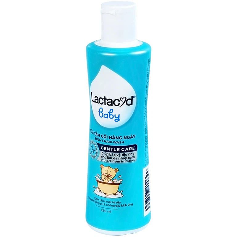 Sữa tắm gội Body And Hair Wash Gentle Care Lactacyd BB tăng cường bảo vệ làn da mỏng manh của bé (250ml)