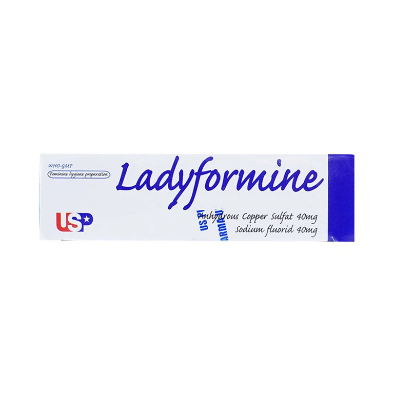 Thuốc vệ sinh phụ nữ Ladyformine USP vệ sinh vùng kín sau sinh, hành kinh, khí hư, viêm ngứa (4 vỉ x 4 viên)