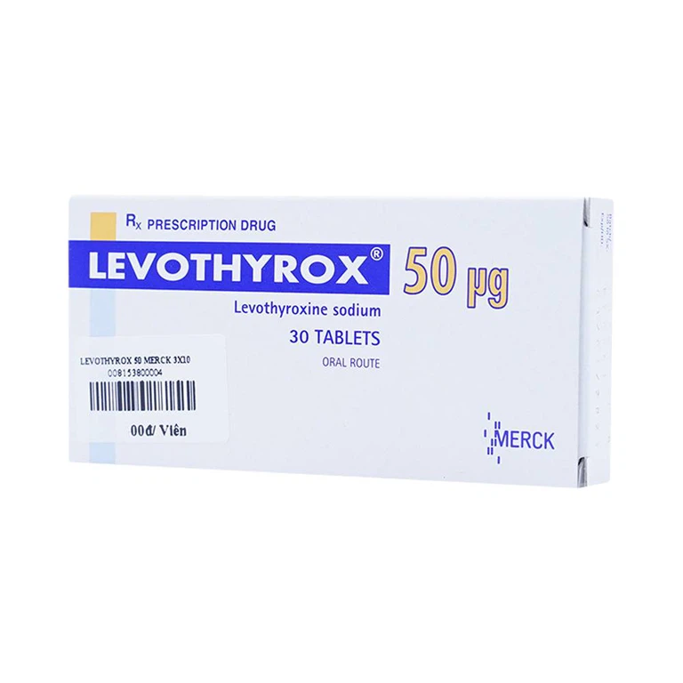 Thuốc Levothyrox 50µg Merck điều trị bướu giáp, suy giáp, ung thư giáp (3 vỉ x 10 viên)