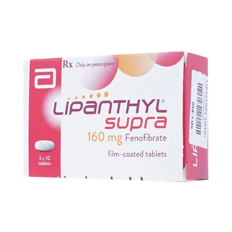 Thuốc Lipanthyl Supra 160mg Abbott điều trị tăng cholesterol máu (3 vỉ x 10 viên)