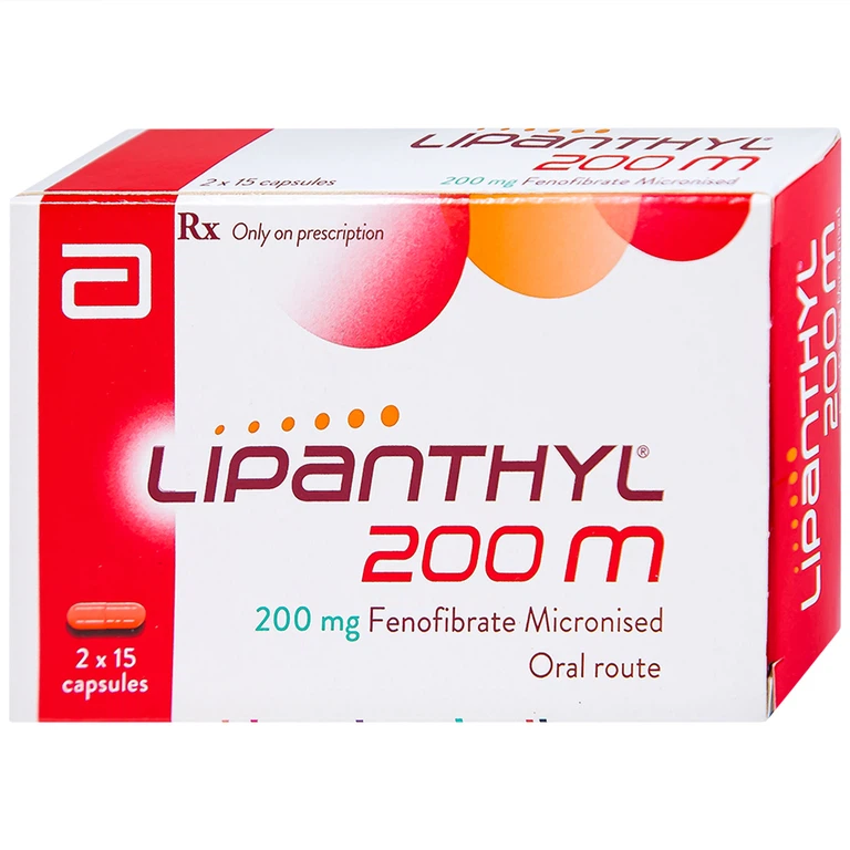 Viên nang cứng Lipanthyl 200mg Abbott bổ sung chế độ ăn kiêng trong điều trị tăng triglyceride (2 vỉ x 15 viên)