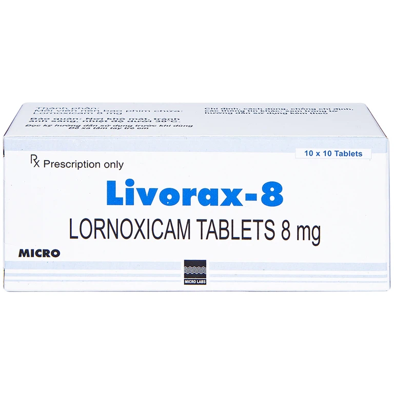 Viên nén Livorax-8 Micro giảm đau và chống viêm xương khớp (10 vỉ x 10 viên)