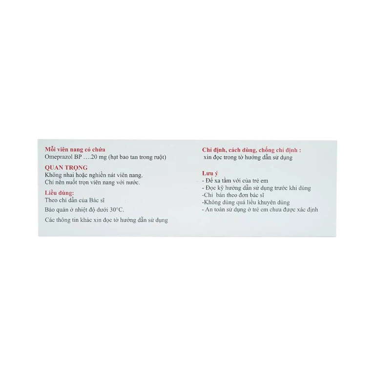 Thuốc Lomac-20 Cipla điều trị viêm loét dạ dày - tá tràng, trào ngược thực quản (10 vỉ x 10 viên)