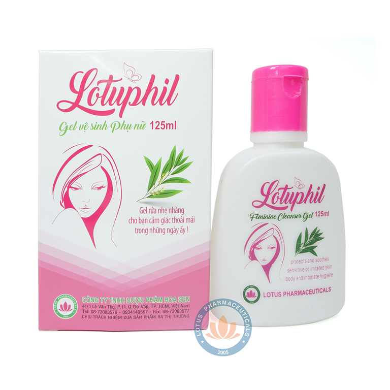 Gel vệ sinh phụ nữ Lotuphil Hoa Sen hỗ trợ sát khuẩn, kháng nấm (125ml)
