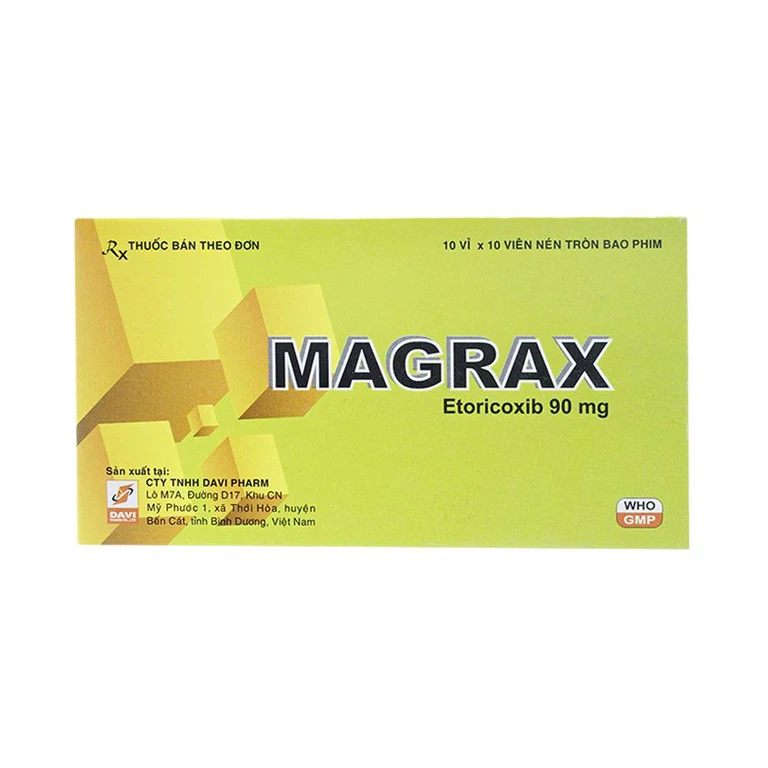Thuốc Magrax 90mg DaviPharm điều trị viêm đa khớp dạng thấp (10 vỉ x 10 viên)