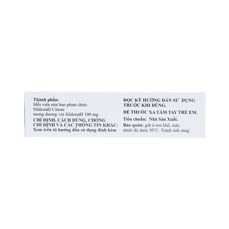 Viên nén Majegra-100 Synmedic điều trị tình trạng suy chức năng gây cương ở nam giới (1 vỉ x 4 viên)