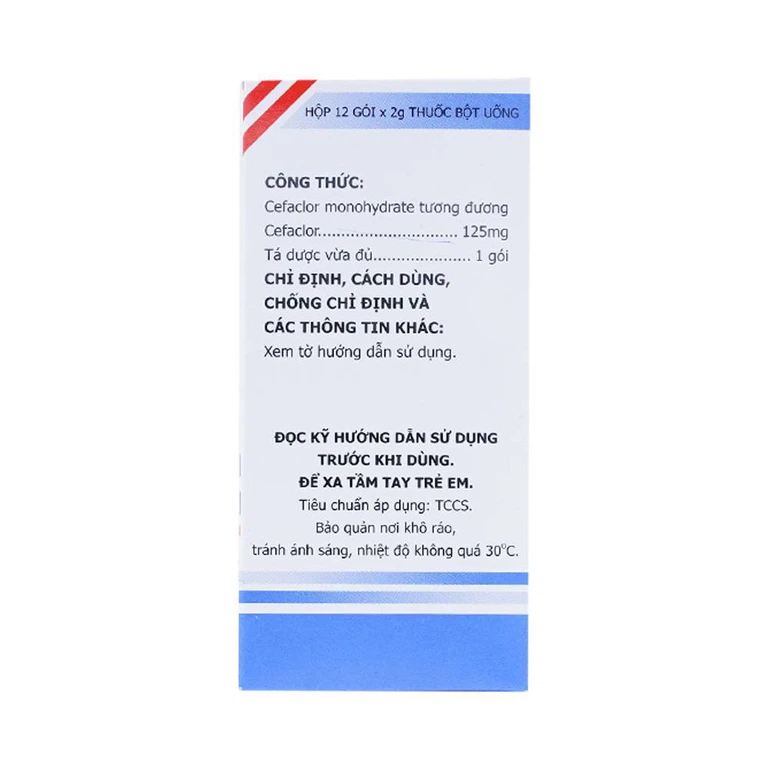 Thuốc bột uống Mekocefaclor 125mg Mekophar điều trị viêm họng, viêm phế quản, viêm admidan (12 gói)