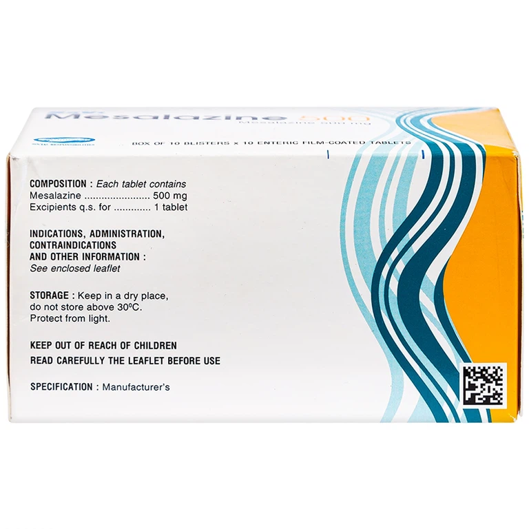 Thuốc Mesalazine 500mg SaviPharm điều trị viêm loét đại tràng (10 vỉ x 10 viên)