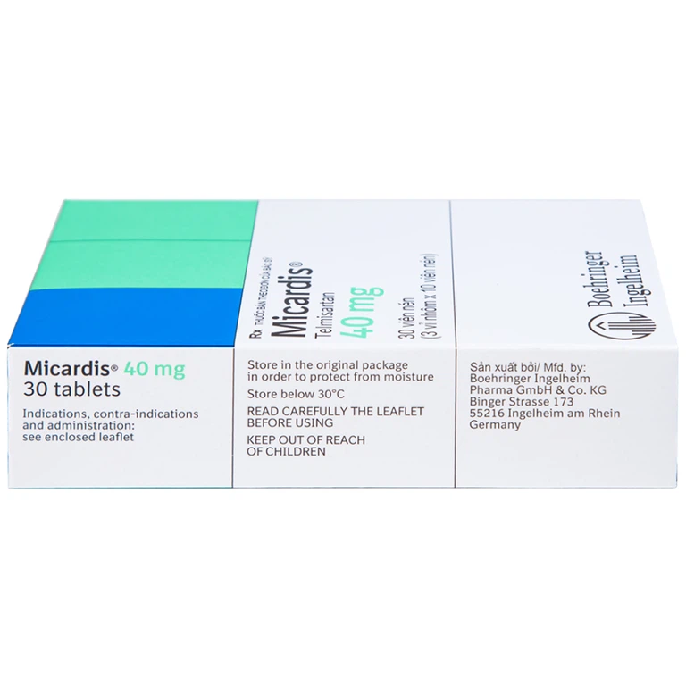Viên nén Micardis 40mg Boehringer điều trị tăng huyết áp vô căn (3 vỉ x 10 viên)