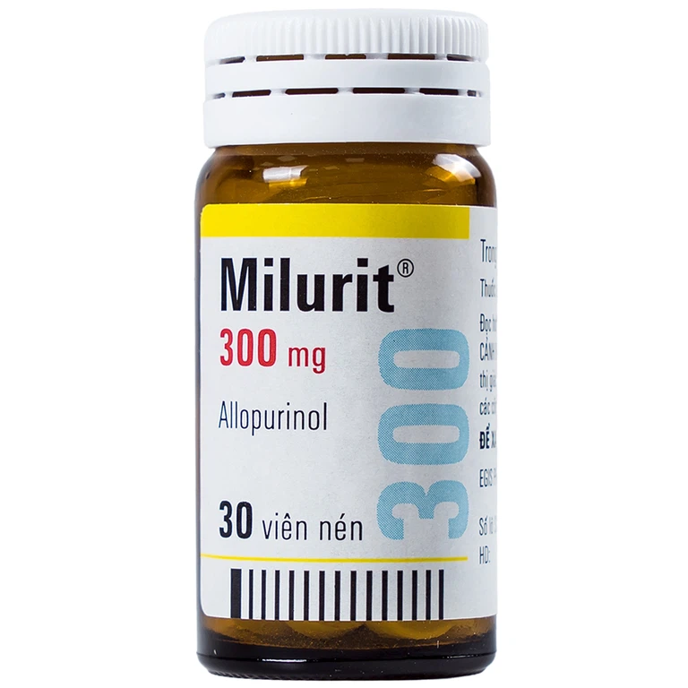 Viên nén Milurit 300mg Egis Pharma điều trị bệnh gout, phòng ngừa bệnh sỏi axit uric (30 viên)