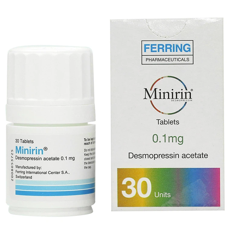 Viên nén Minirin 0.1mg Ferring điều trị đái tháo nhạt trung ương, tiểu đêm (30 viên)