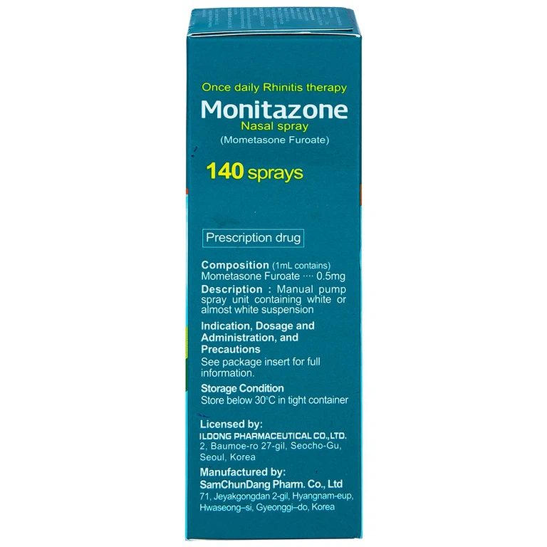 Hỗn dịch xịt mũi Monitazone Nasal Spray điều trị và phòng ngừa viêm mũi dị ứng (18ml)	