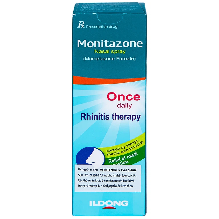 Hỗn dịch xịt mũi Monitazone Nasal Spray điều trị và phòng ngừa viêm mũi dị ứng (18ml)	