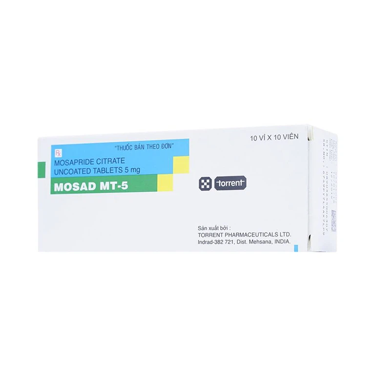 Thuốc Mosad MT-5 Torrent điều trị các triệu chứng dạ dày - ruột (10 vỉ x 10 viên)
