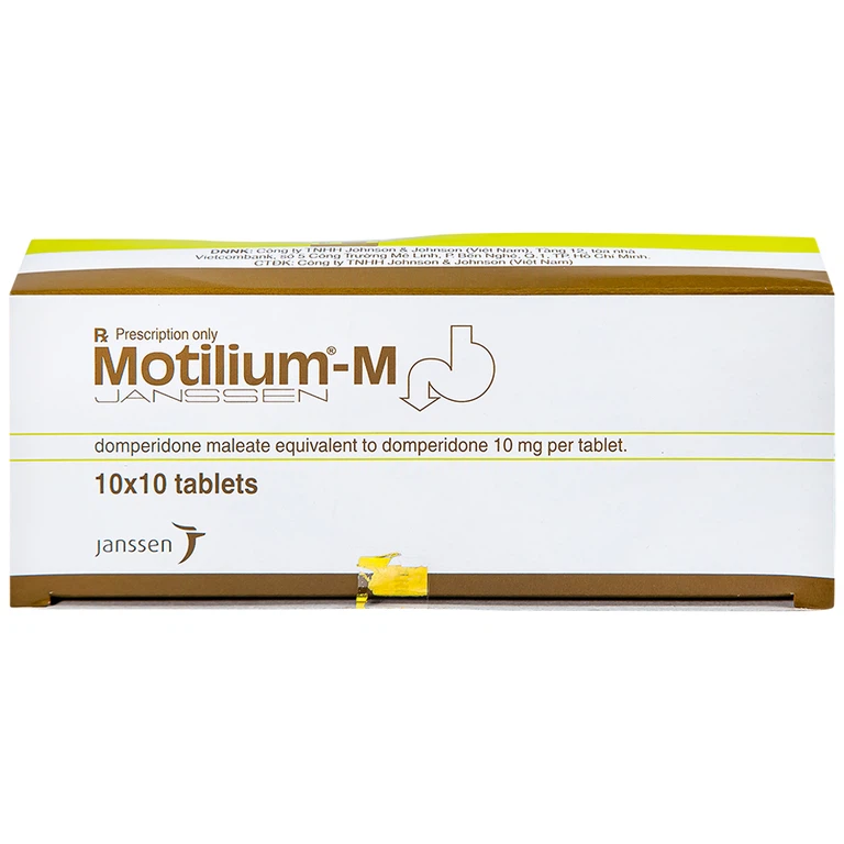 Viên nén Motilium-M Janssen điều trị triệu chứng nôn và buồn nôn (10 vỉ x 10 viên)