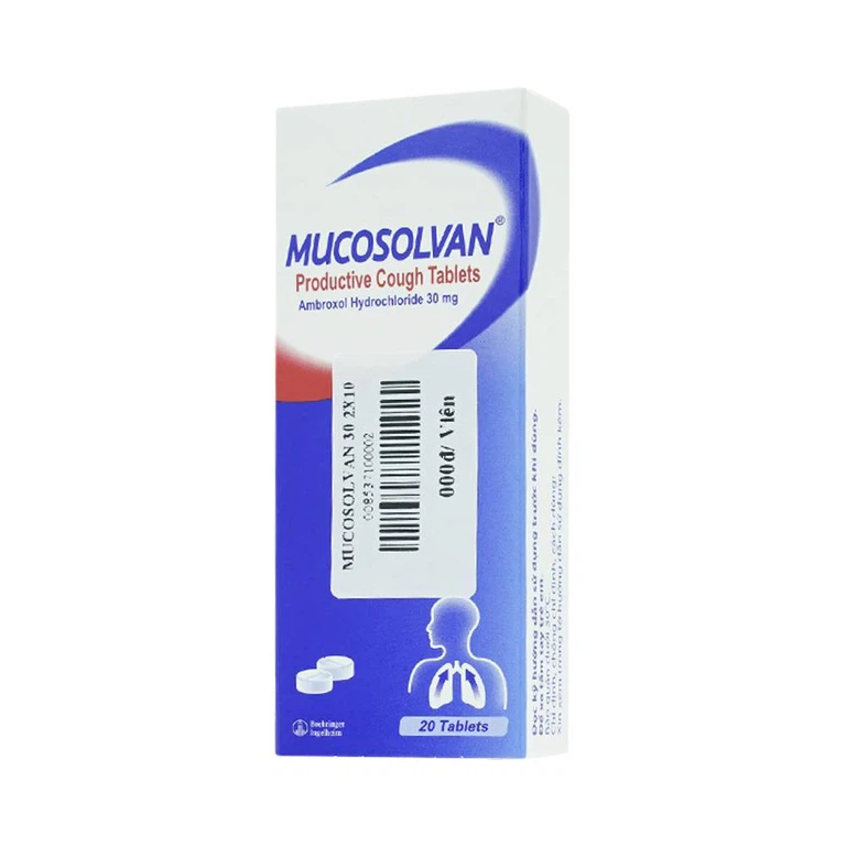 Viên nén Mucosolvan 30mg Sanofi làm loãng đờm trong viêm phế quản (2 vỉ x 10 viên)