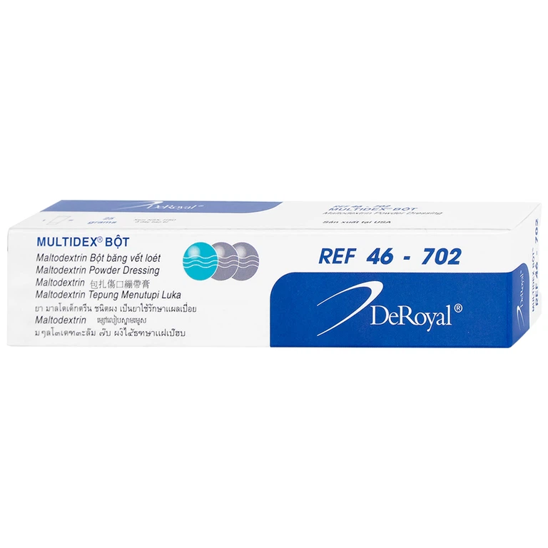 Bột Multidex 25g DeRoyal hỗ trợ điều trị viêm nhiễm da, làm lành các vết loét mãn tính